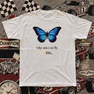 National Geographic Butterfly Why Am I So Fly Graphic Cotton Tee